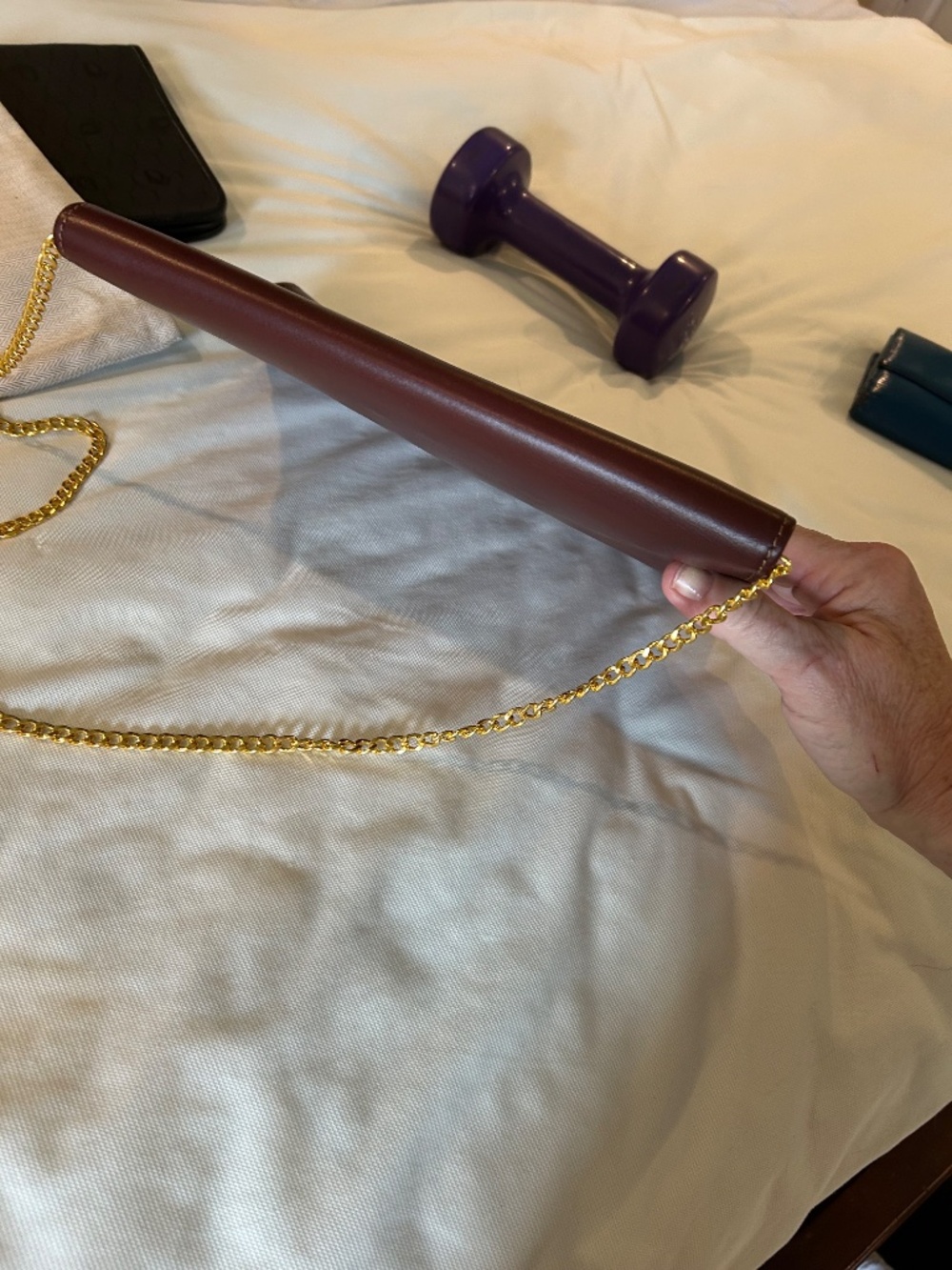 Cartier Leather Clutch. Beautiful, burgundy. New.  Can be used as shoulder bag. - Picture 15 of 16